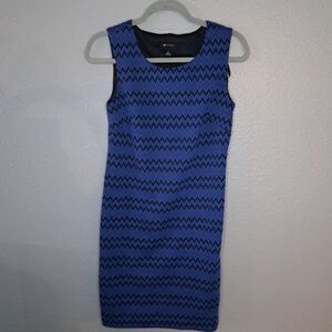 AB Studio Blue and Black Sheath Dress Size 2